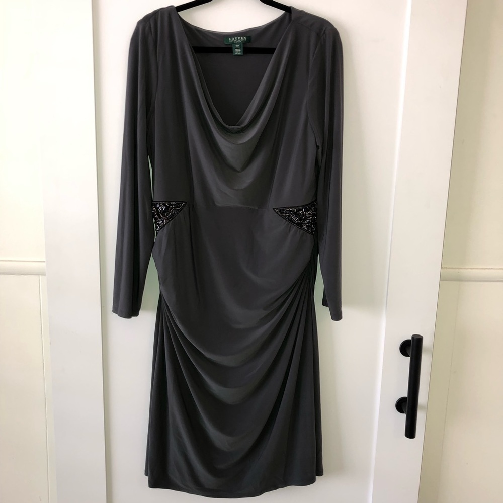 Lauren Ralph Lauren Sage Green Embellished Dress 16w